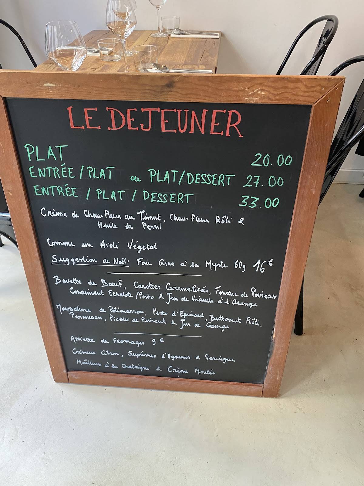 Menu de Alivetu - Table Méditerranéenne