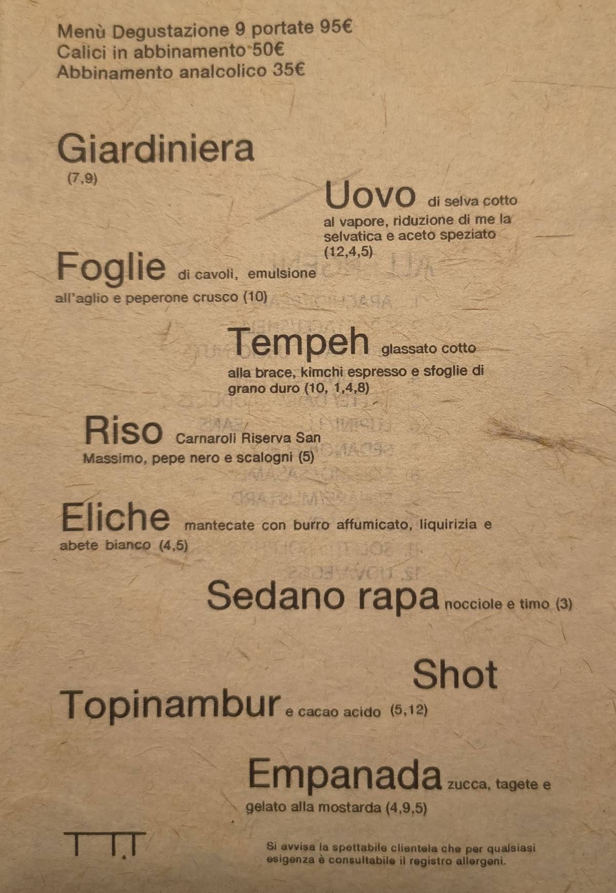 Menu di Altatto 