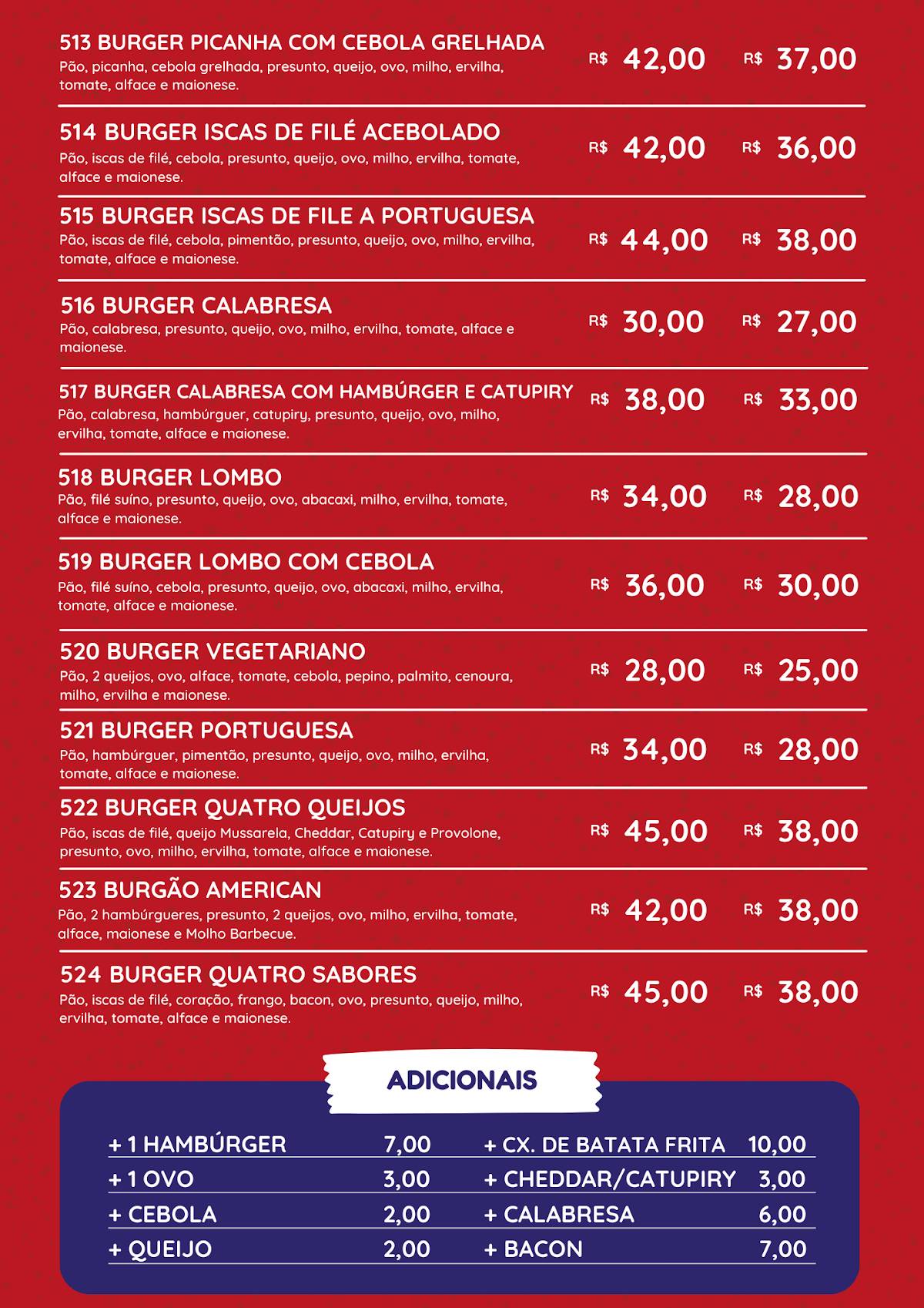 American Burger cardápio