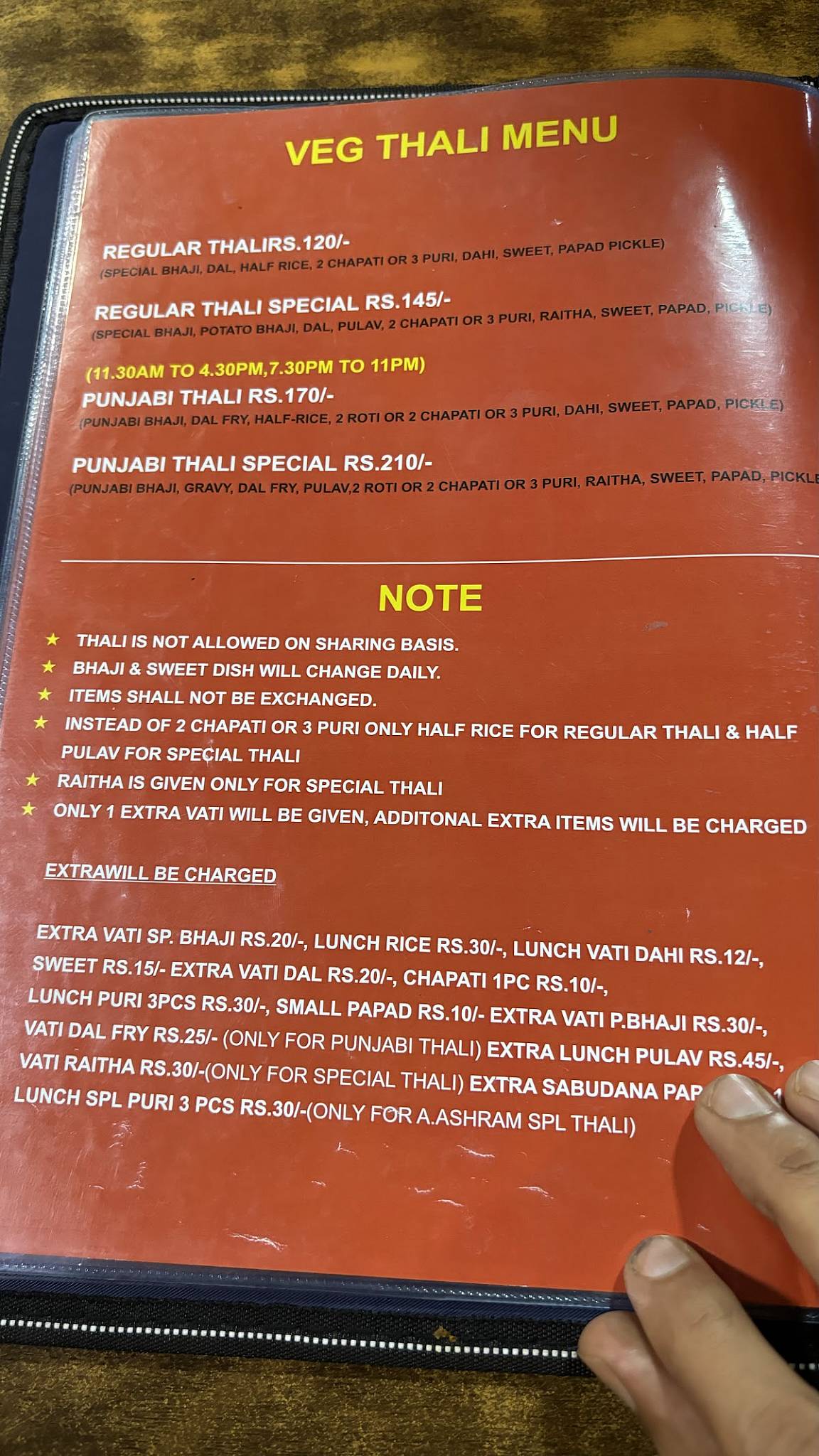 Anandashram Pure Veg menu