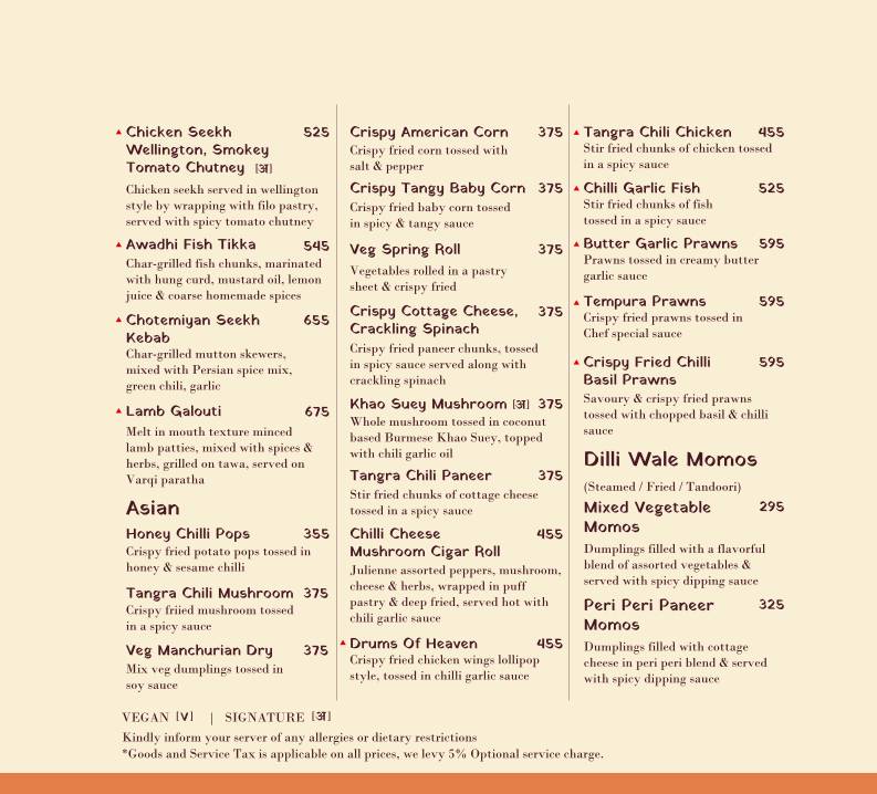 Anardana Ranchi menu