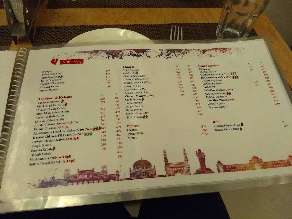 Ancient Hyderabad menu