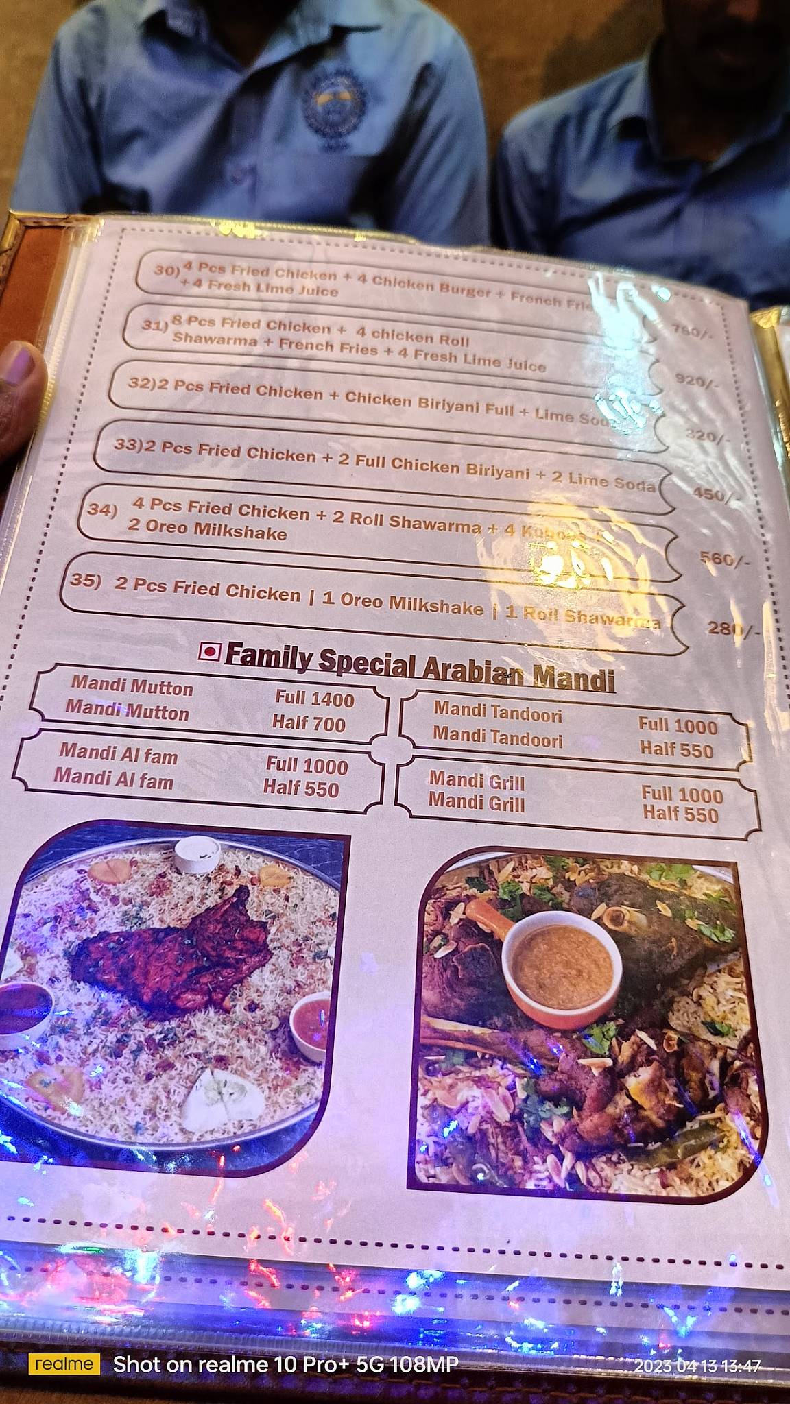Arabian Tasty family restaurant menu