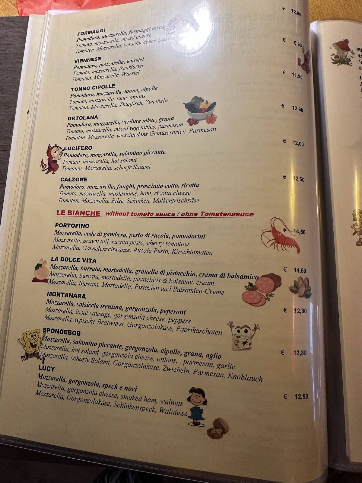 Menu di BELLAViTA Ristorante Pizzeria 