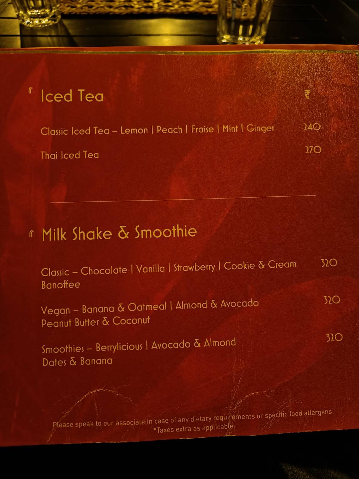 Baker's Arch Garden Cafe menu