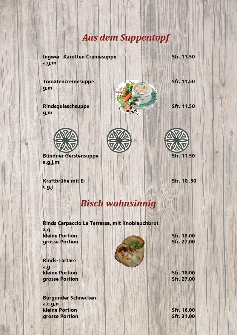 Menu di Restaurant / Bar La Terrassa 