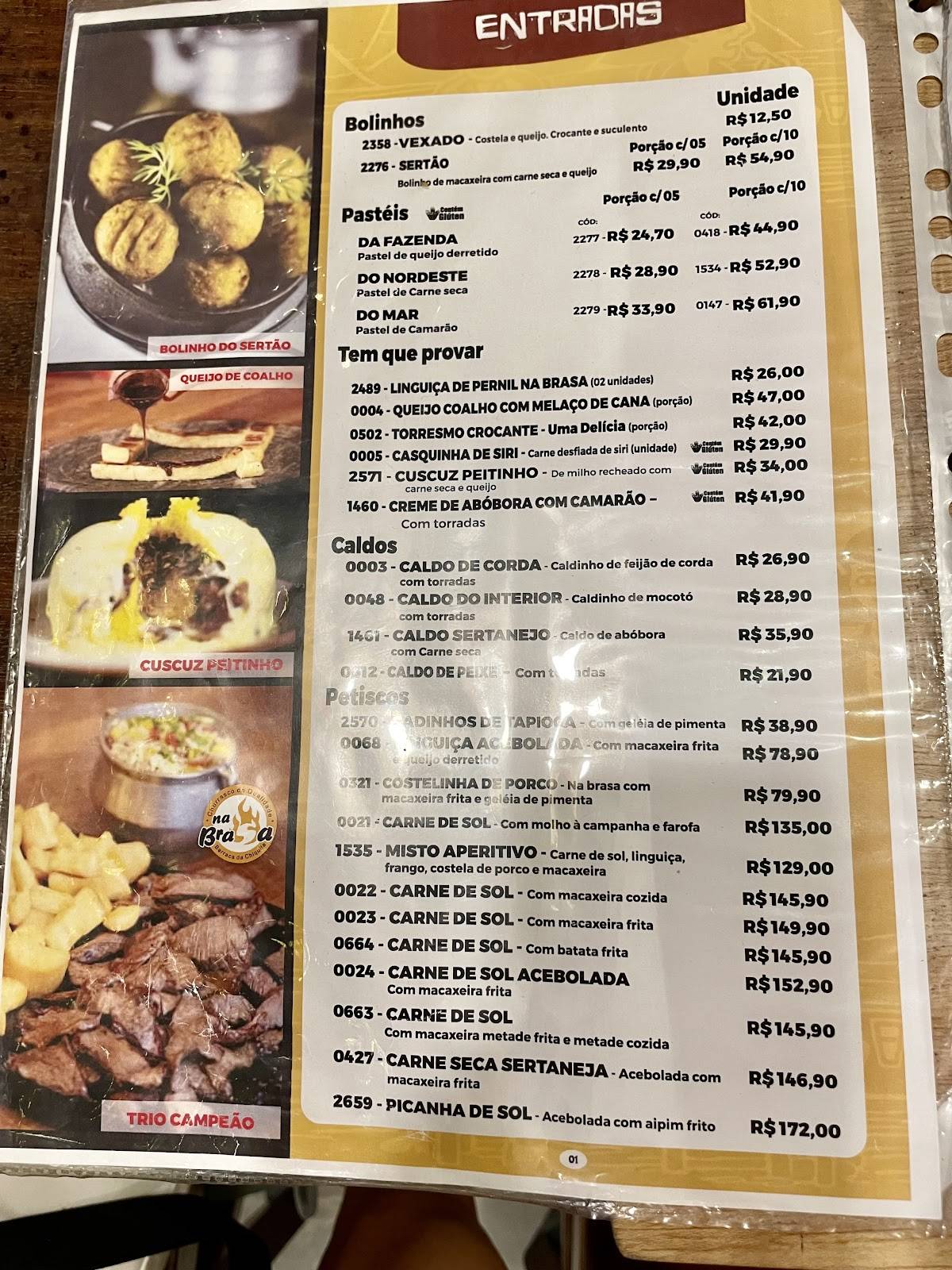 Barraca da Chiquita Copacabana Restaurante Comida Nordestina RJ cardápio