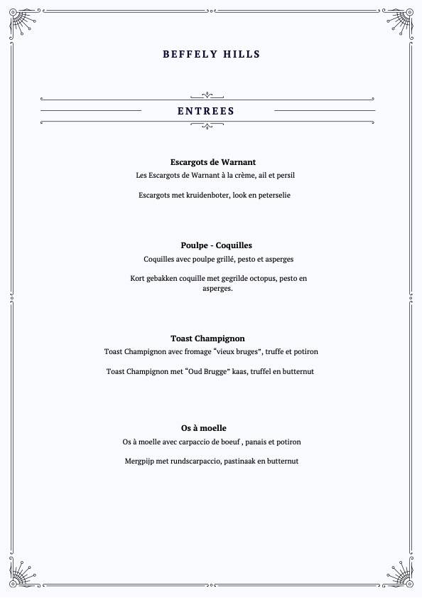 Menu de Beffelyhills
