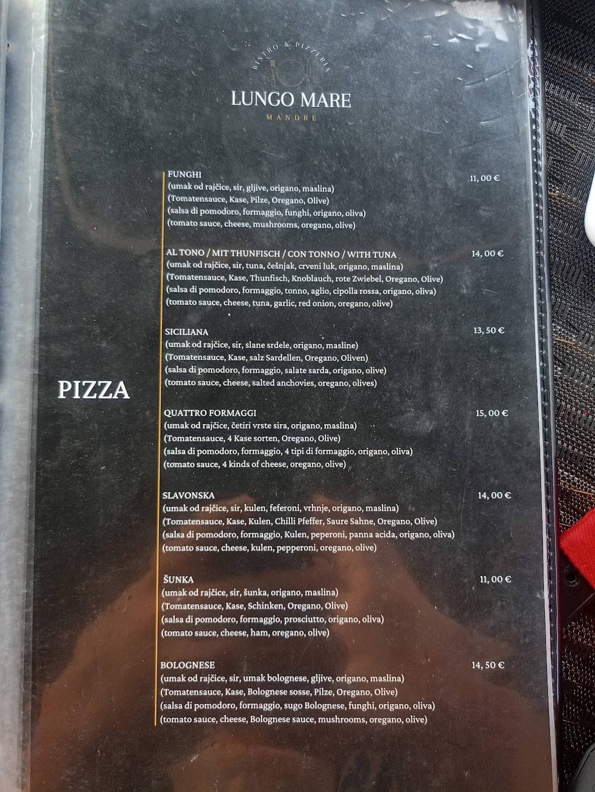 Menu di Bistro & Pizzeria Public Mandre 