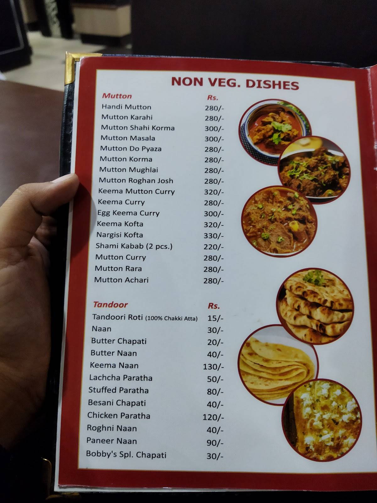 Bobby's Restaurant menu