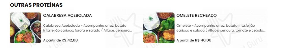 Braseiro Nobre menu