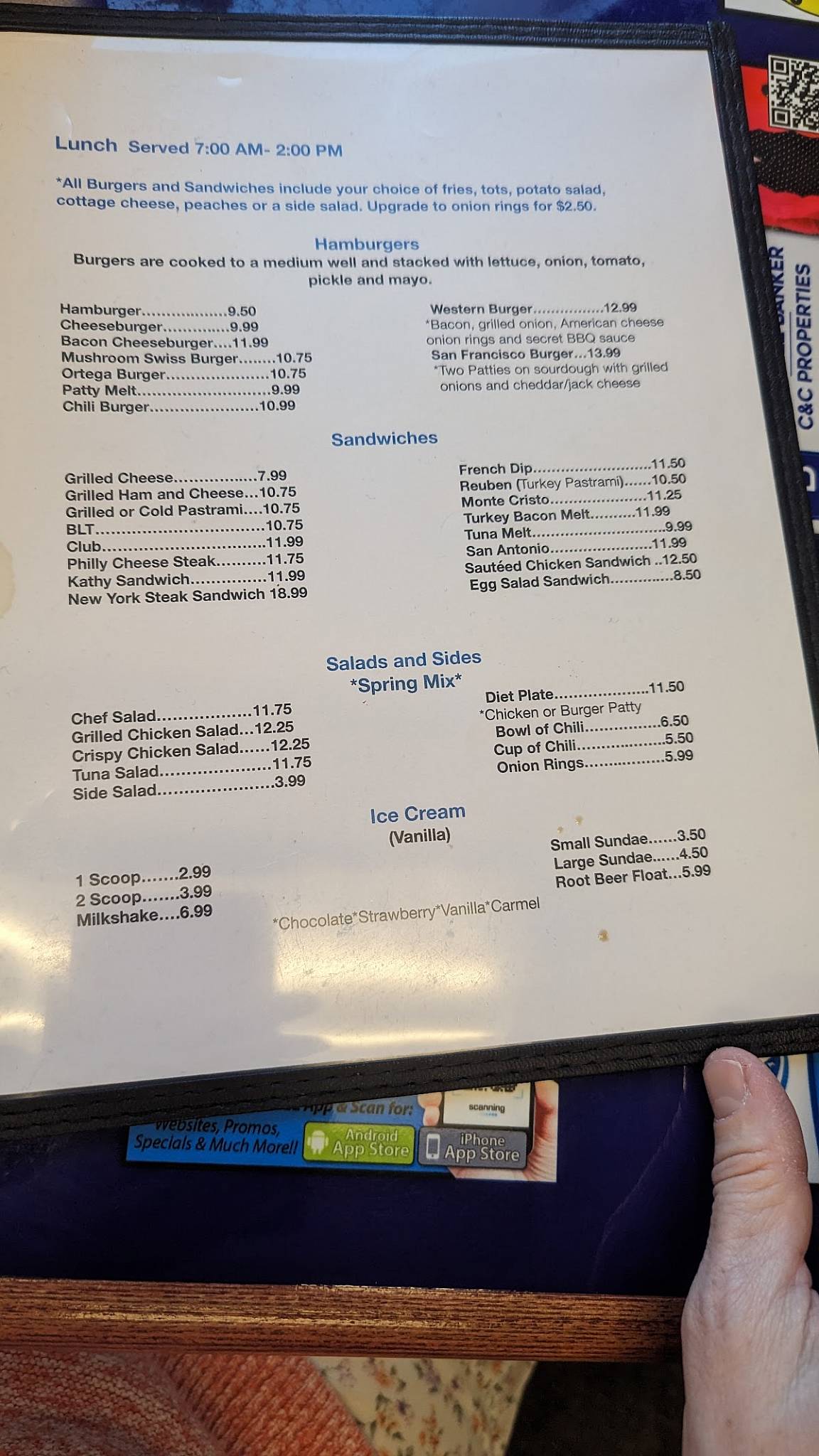 Menu at Breezy’s Wings & Wheels Restaurant, Red Bluff