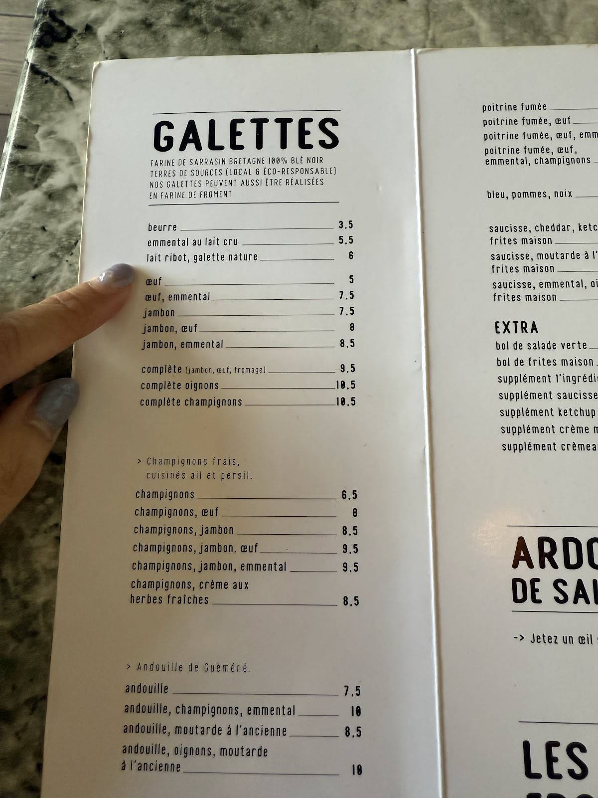 Menu de Bretone