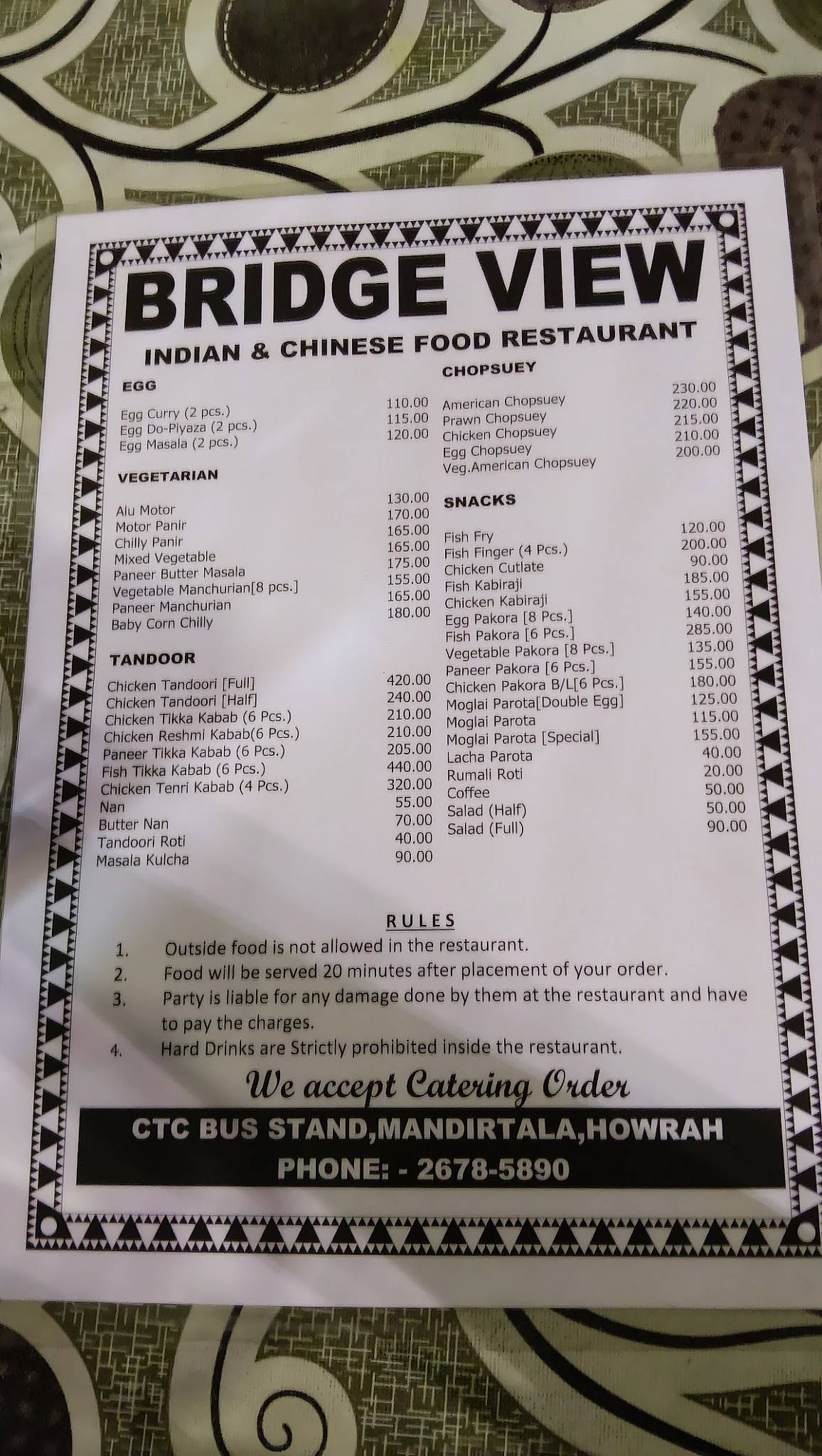 Bridge View menu