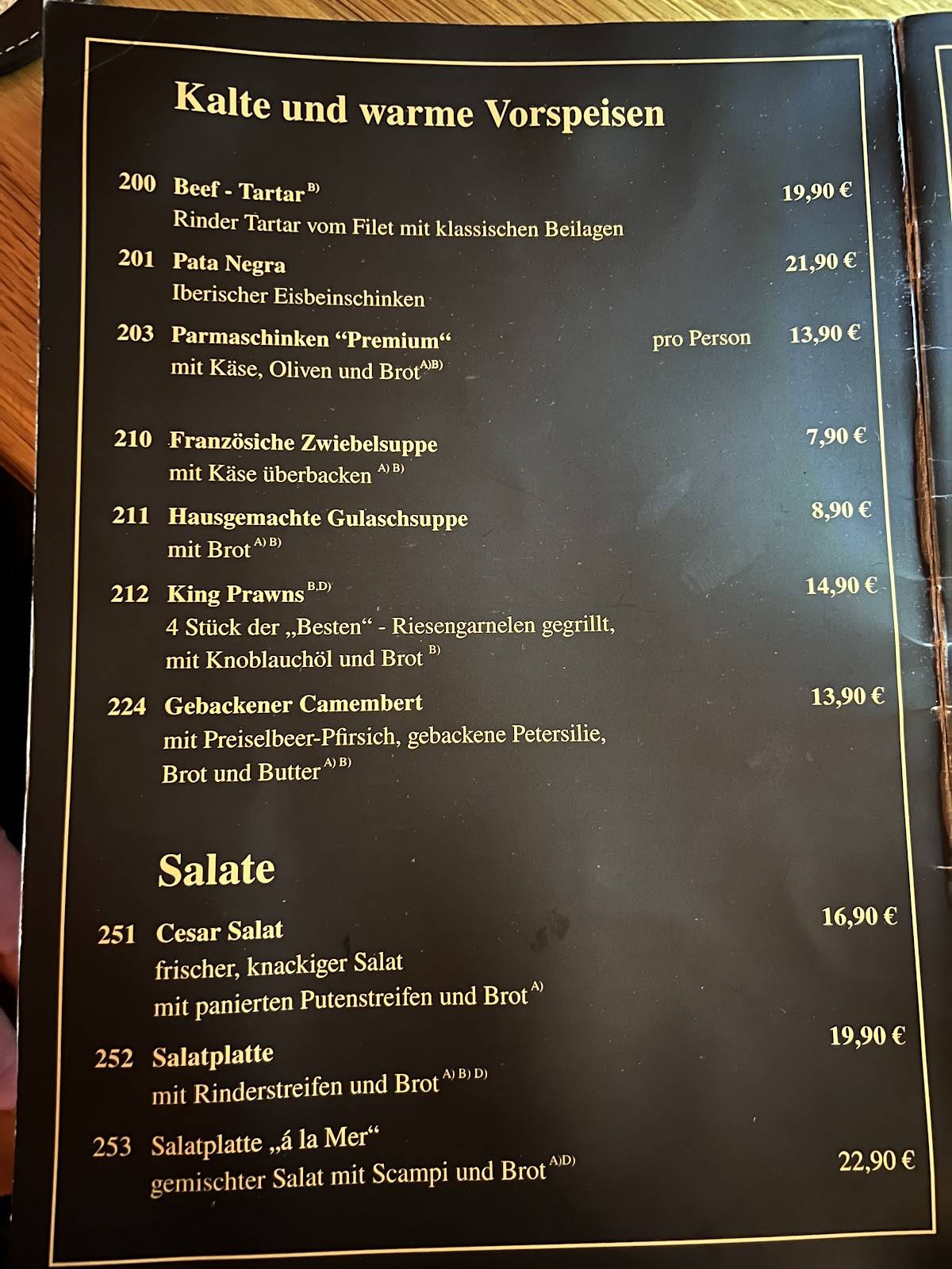 Menu de Restaurant Butcha Sindorf
