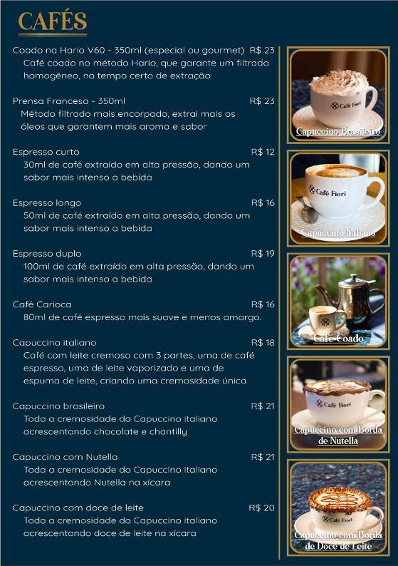 Café Fiori cardápio