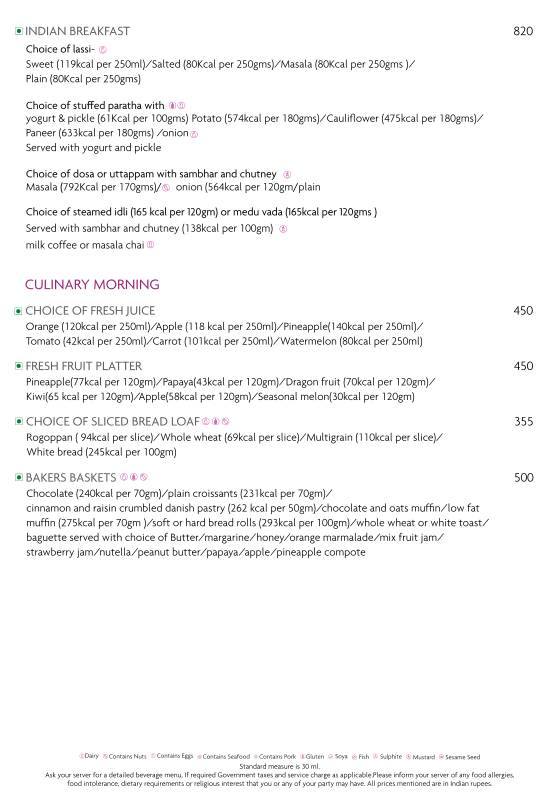 Cafe G - Crowne Plaza Today Gurugram menu