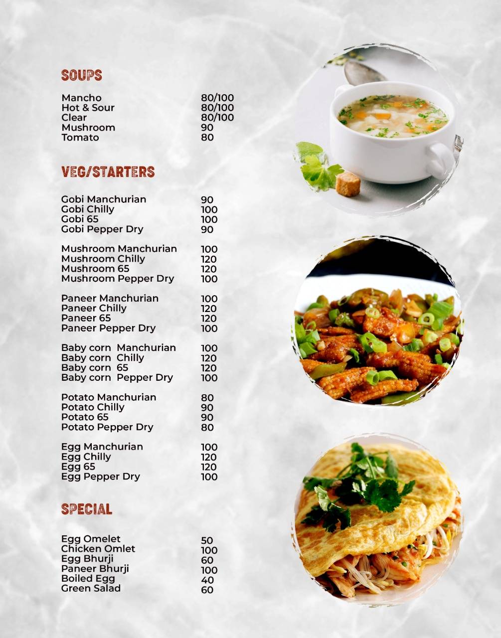 CHILLOUT CAFE RESTAURANT menu