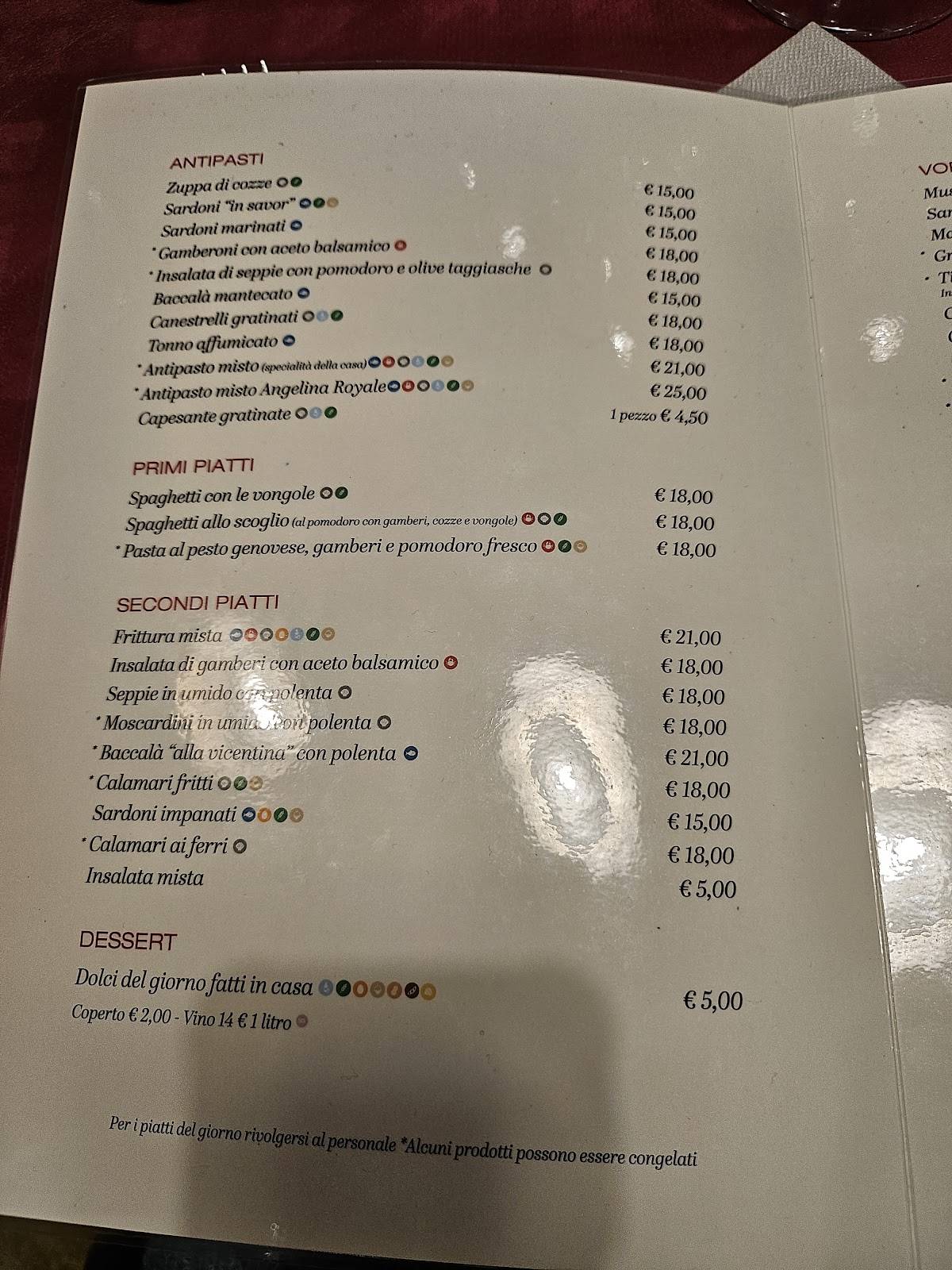 Menu di Da Angelina 