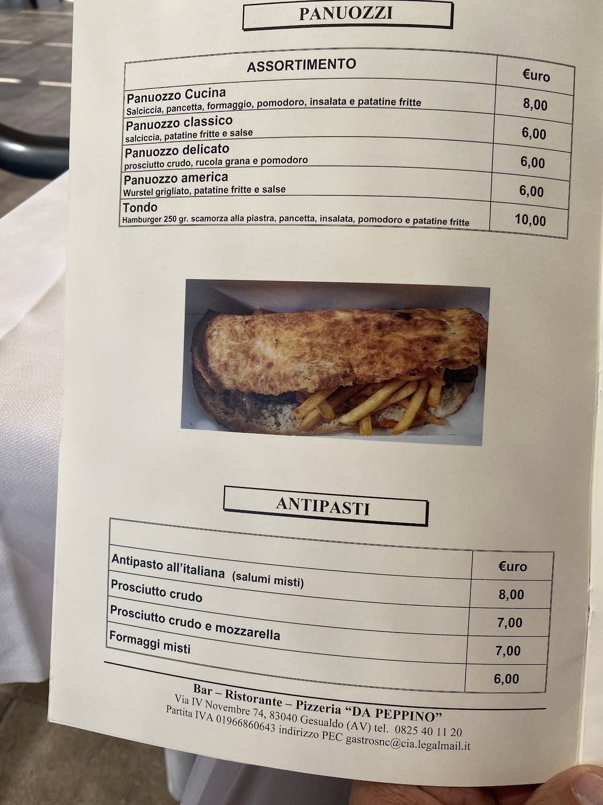 Menu di Da Peppino 