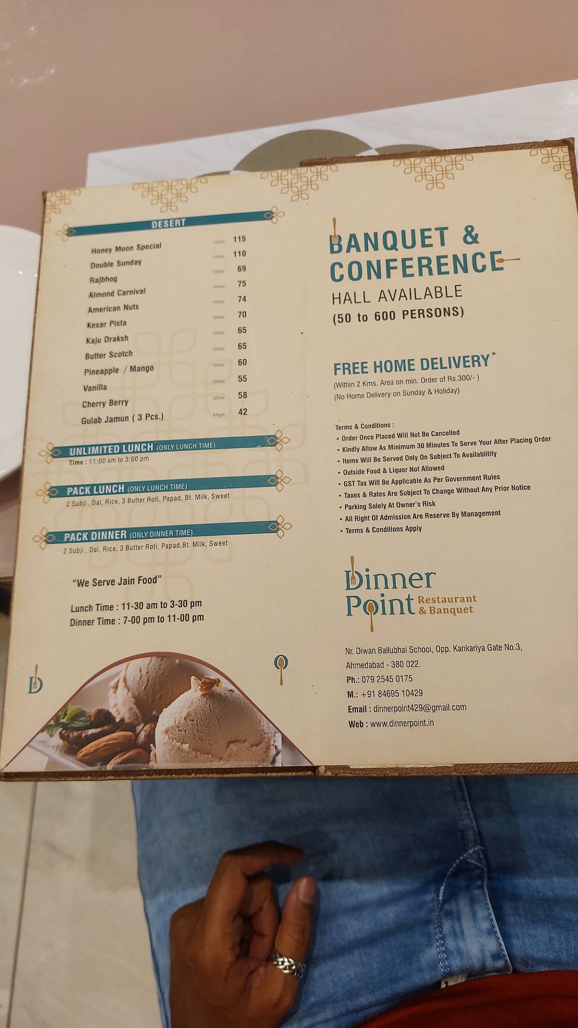 Dinner Point Restaurant And Banquet menu
