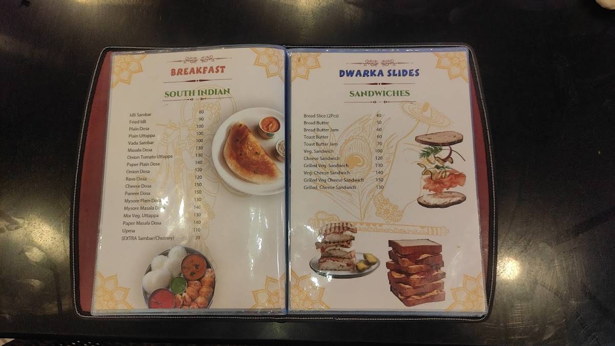 Dwarka Pure Veg Restaurant Goa menu