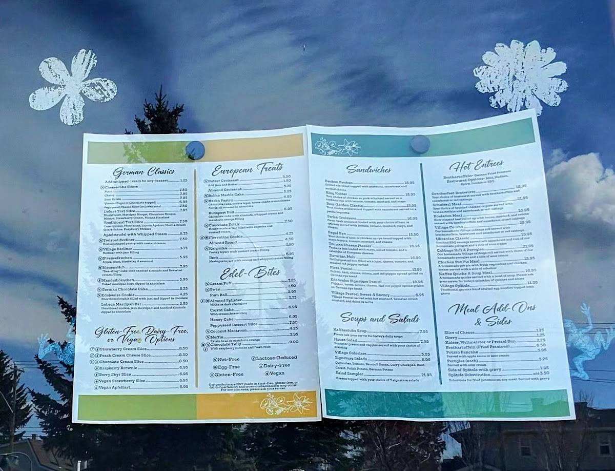 Menu de Edelweiss Village