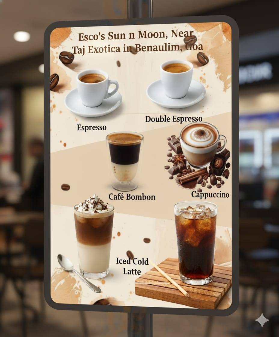 Esco’s Sun n Moon menu