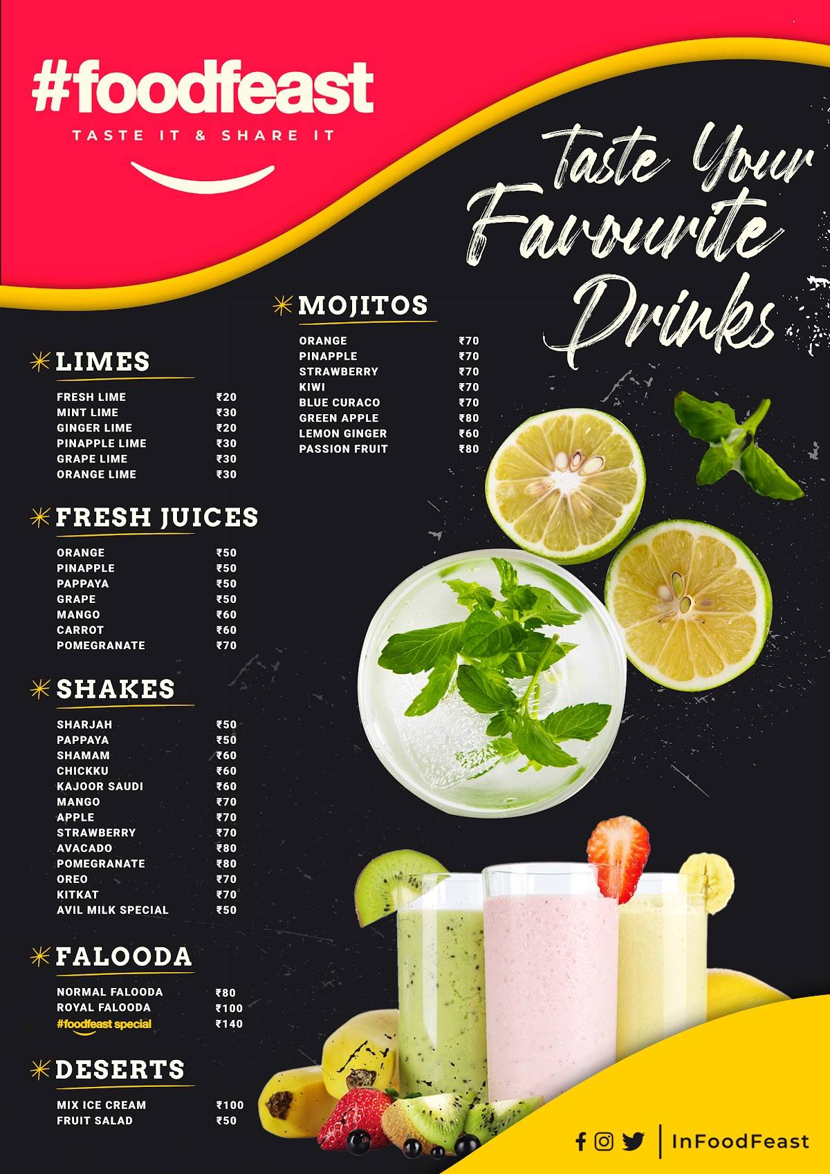 Food Feast Restaurant menu