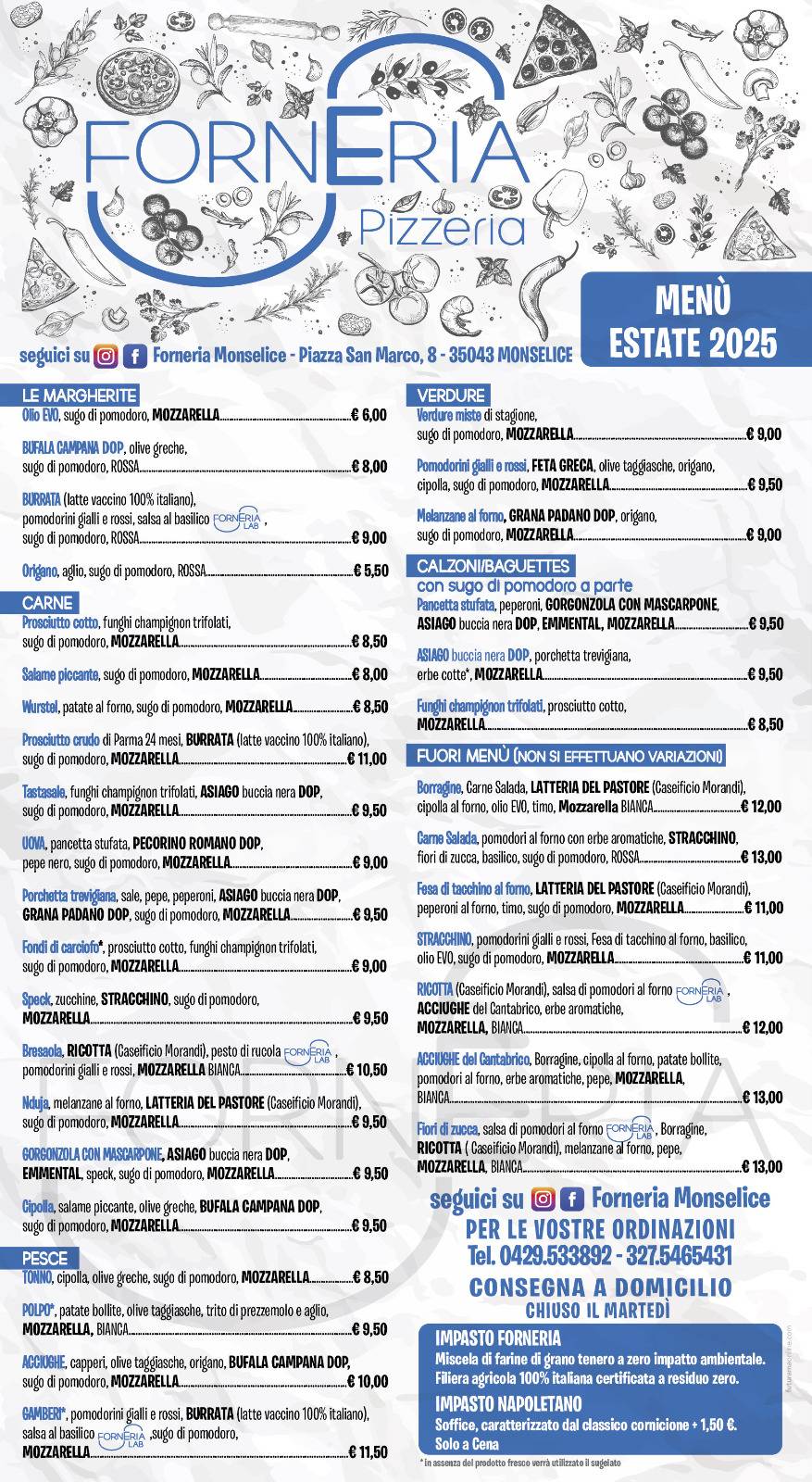 Menu di Forneria 