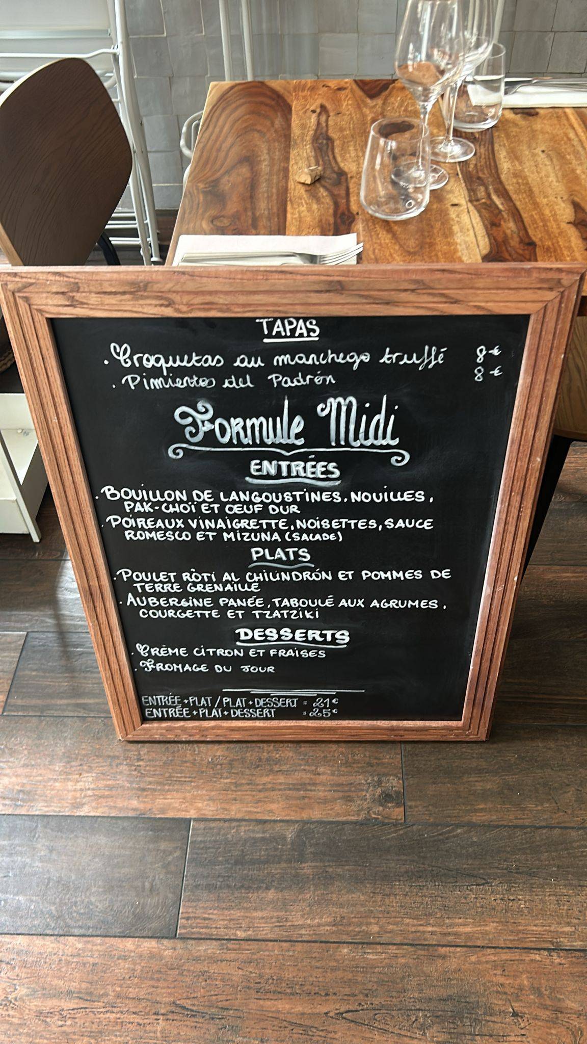 Menu de Restaurant Galerna