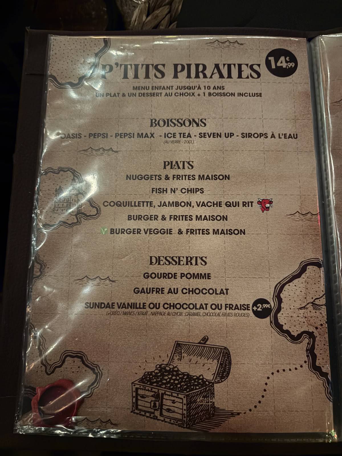 Menu de Gang de Pirates