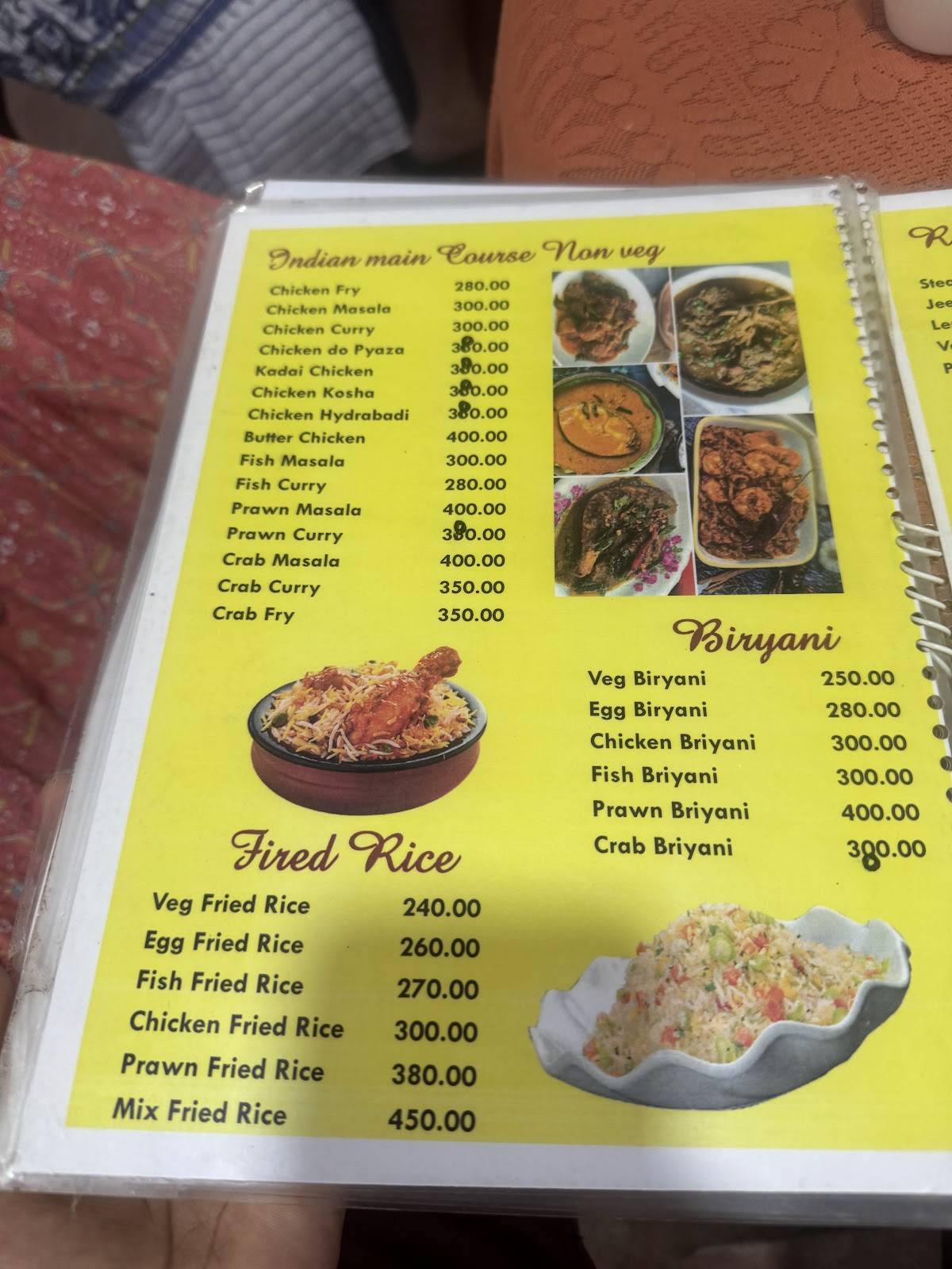 Gayatri Restaurant menu