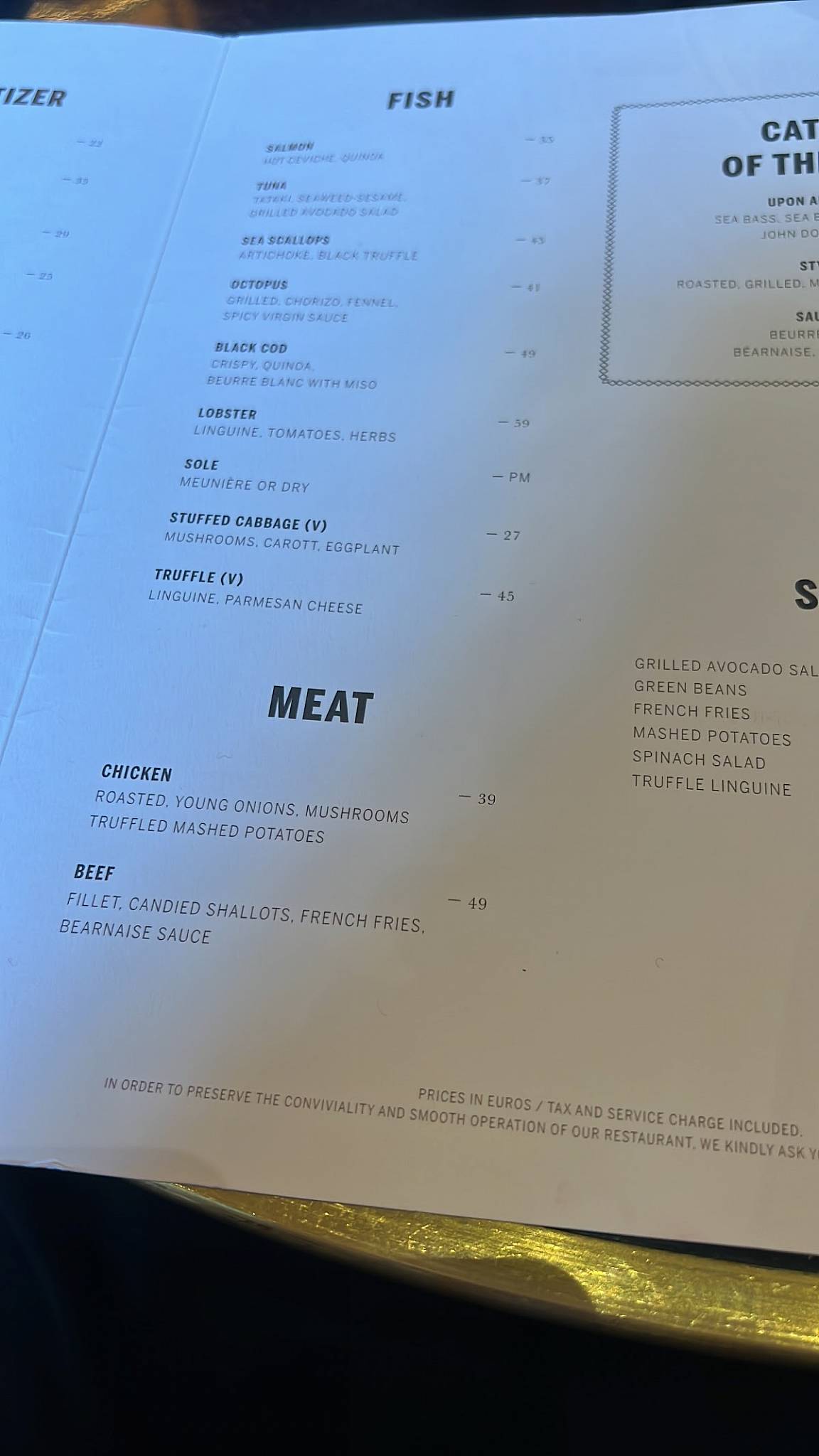 Menu de Girafe