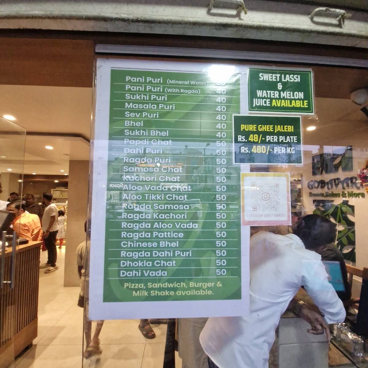 Godavari sweets and Bakery menu