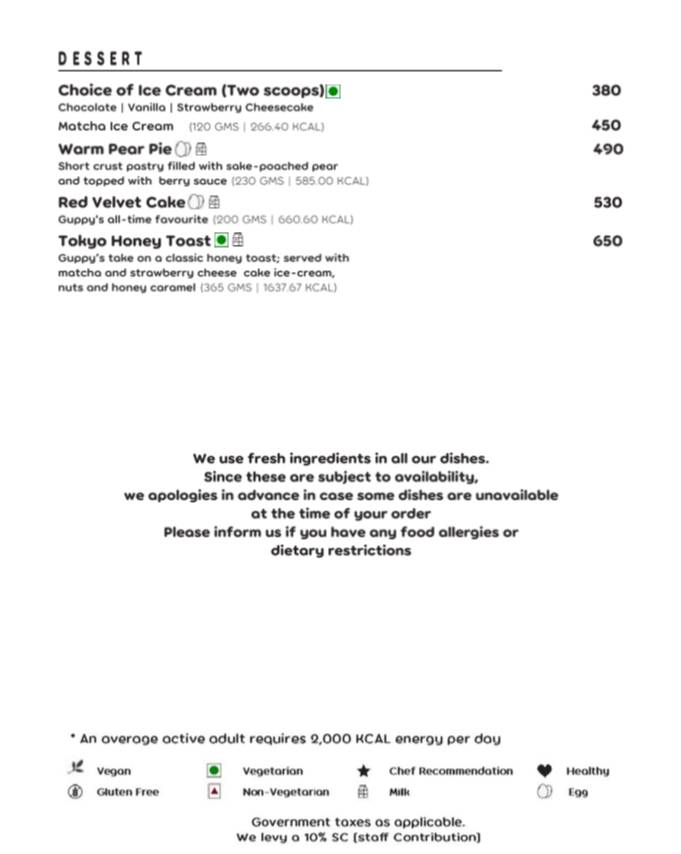 Guppy menu