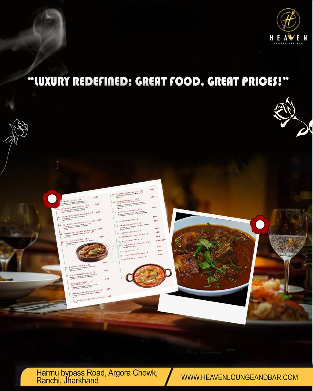 Heaven - Lounge and Bar menu