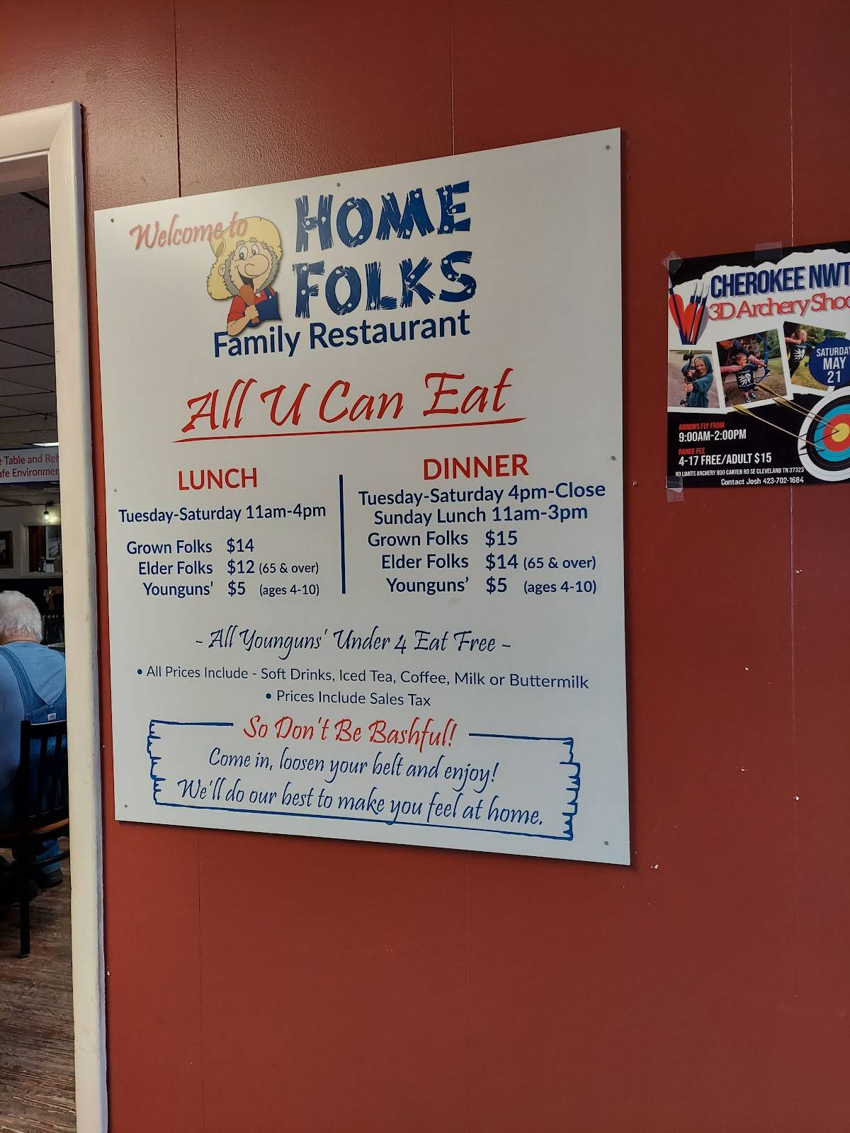 Menu at Home Folks Family Restaurant, SoddyDaisy