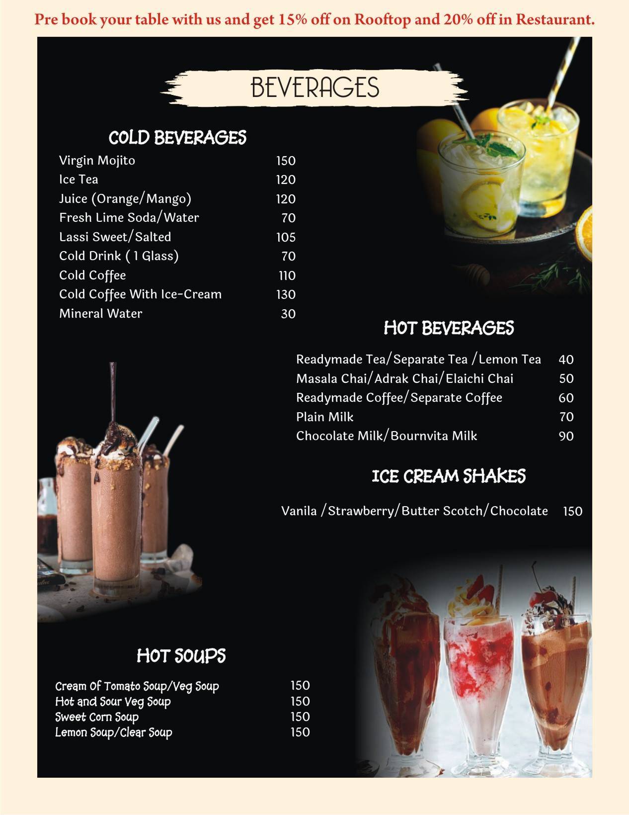 Hotel Sarang Palace - Boutique Stays & Candlelight Dining menu