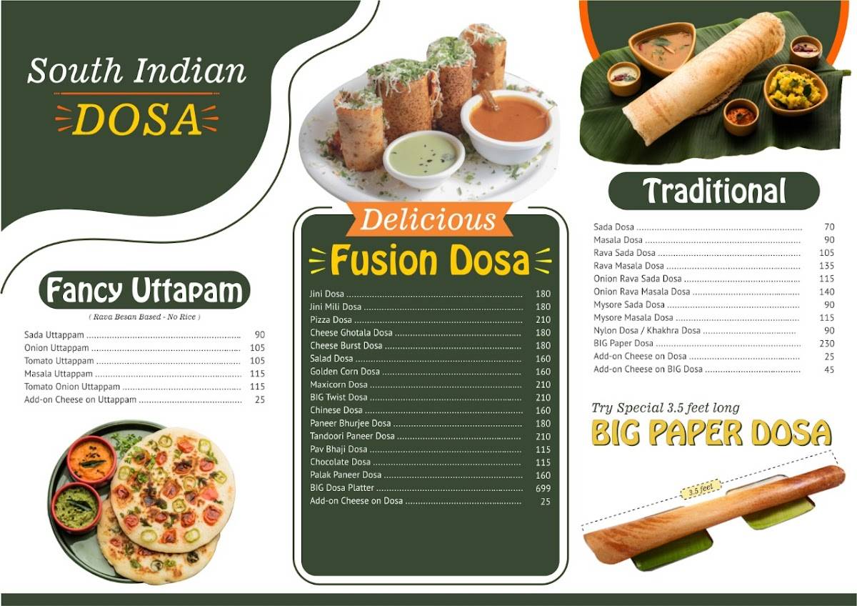 ICB's BIG FOODIES menu