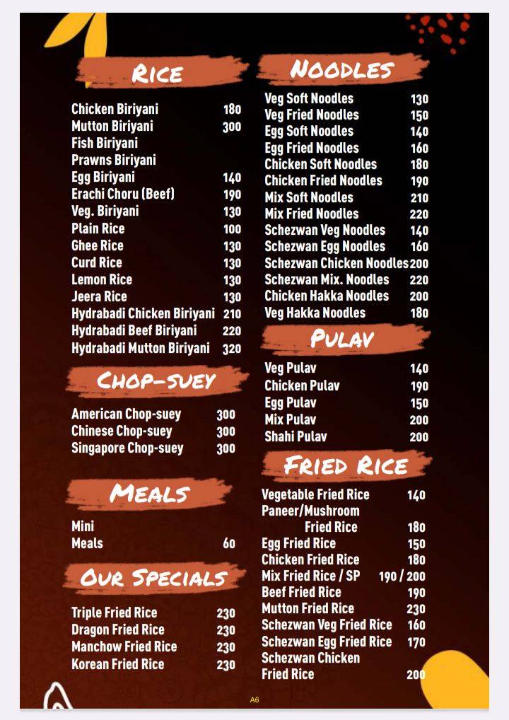 IRANI Restaurant Marthandam, Eraviputhoorkadai menu