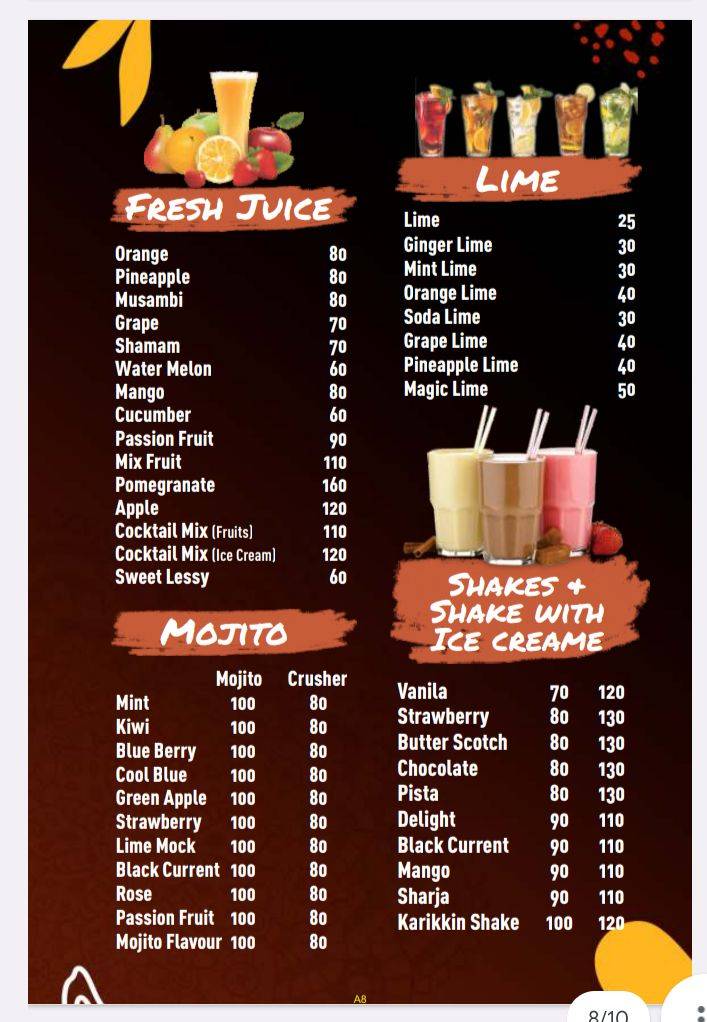 IRANI Restaurant Marthandam, Eraviputhoorkadai menu