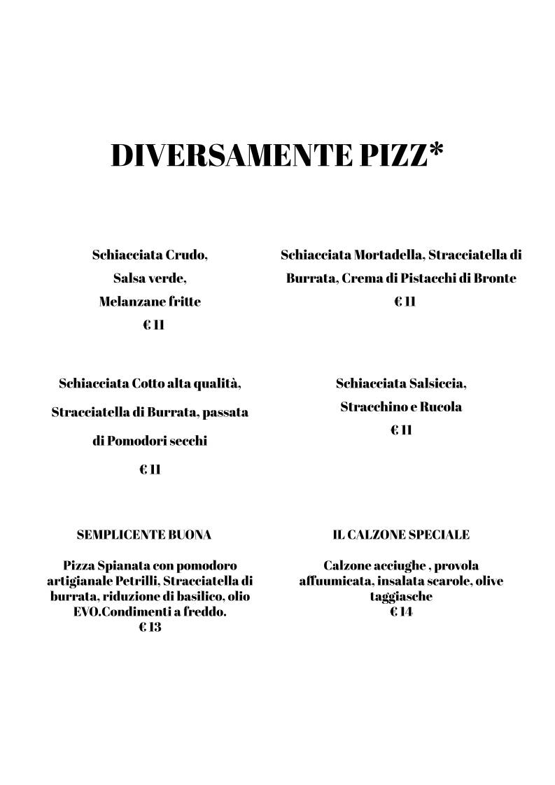 Menu di Ireale Pizzeria Osteria 