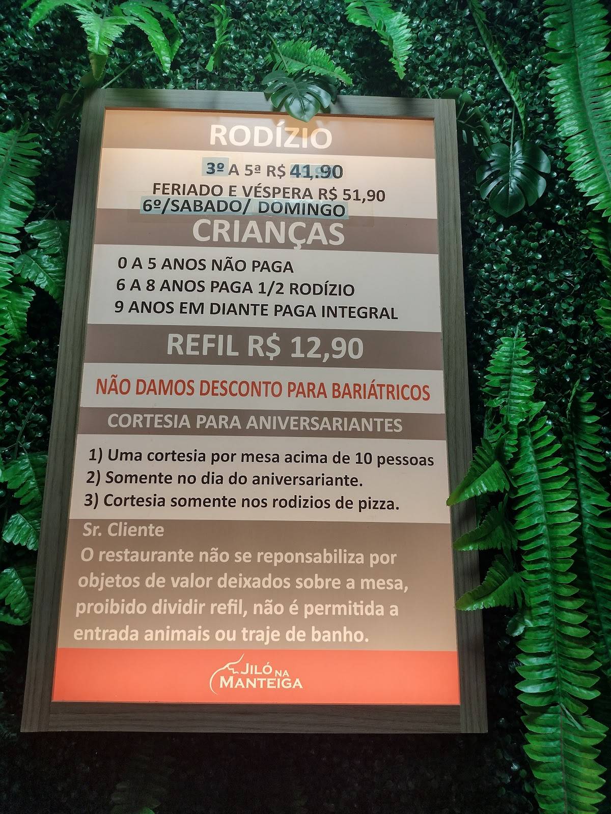 Jiló na Manteiga cardápio