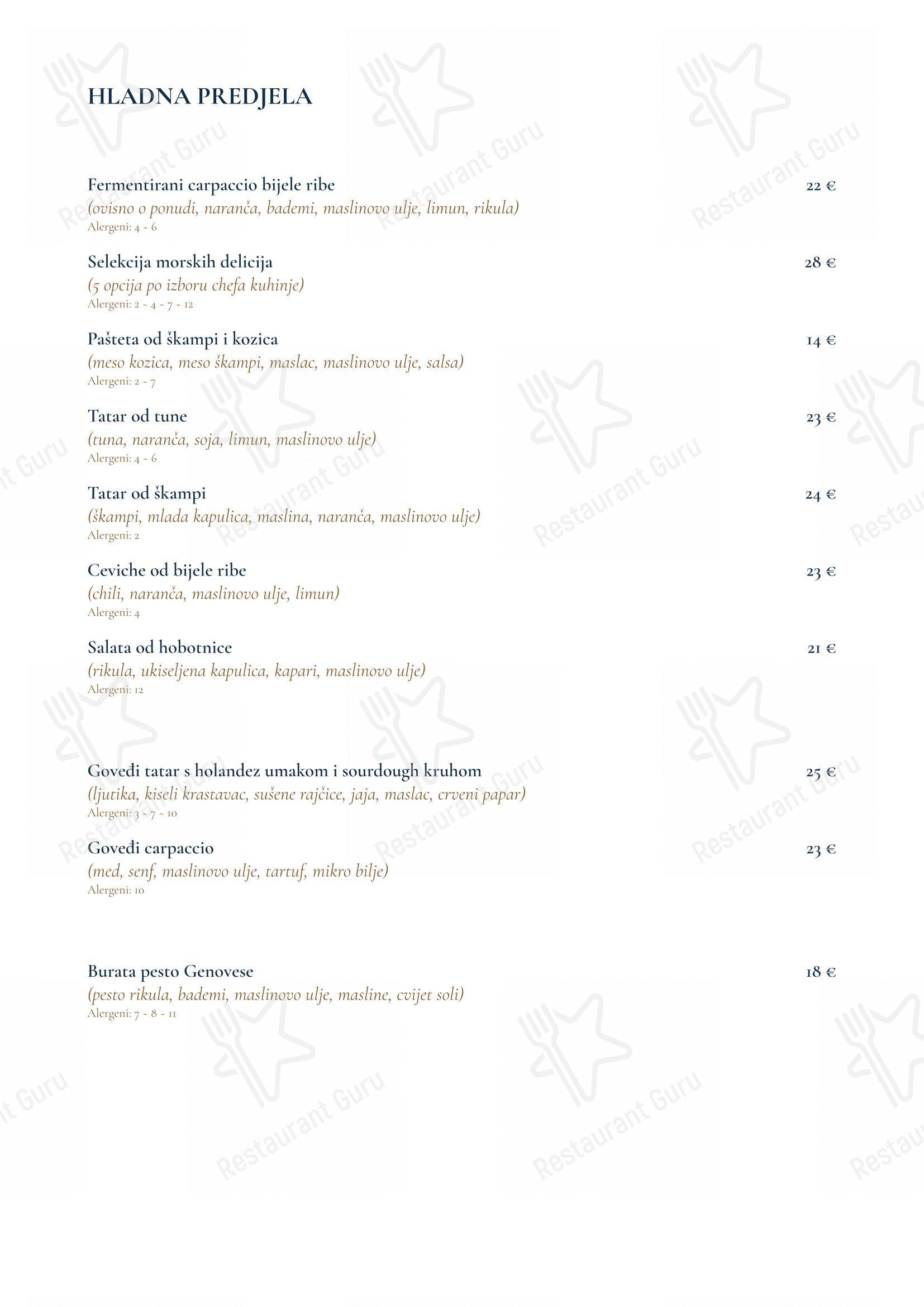 Menu bar per Restaurant Kadena ristorante