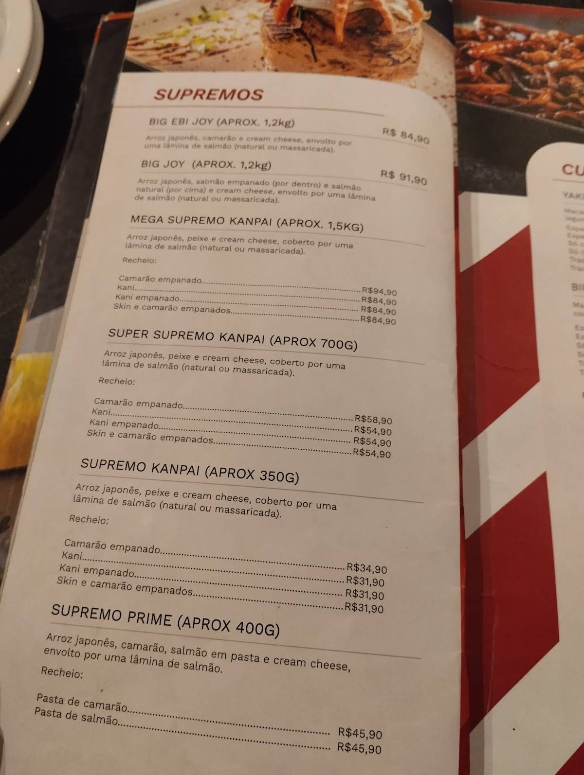 Kanpai Sushi Lounge cardápio
