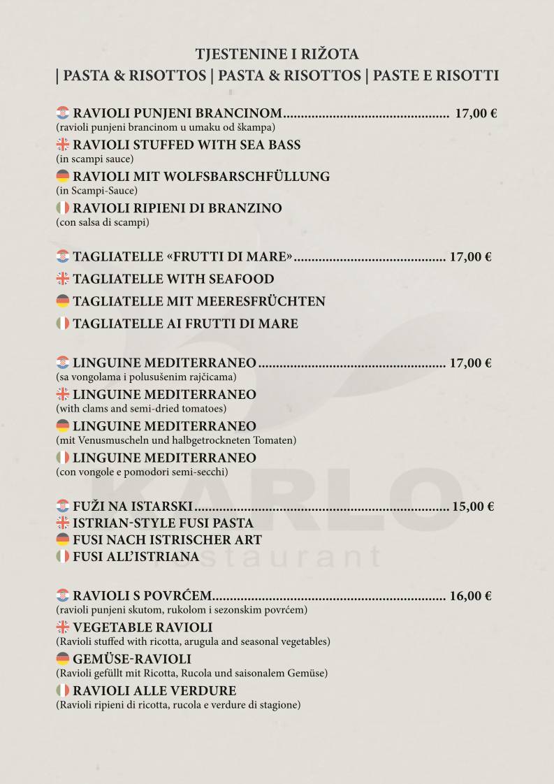 Menu di Karlo Restaurant 