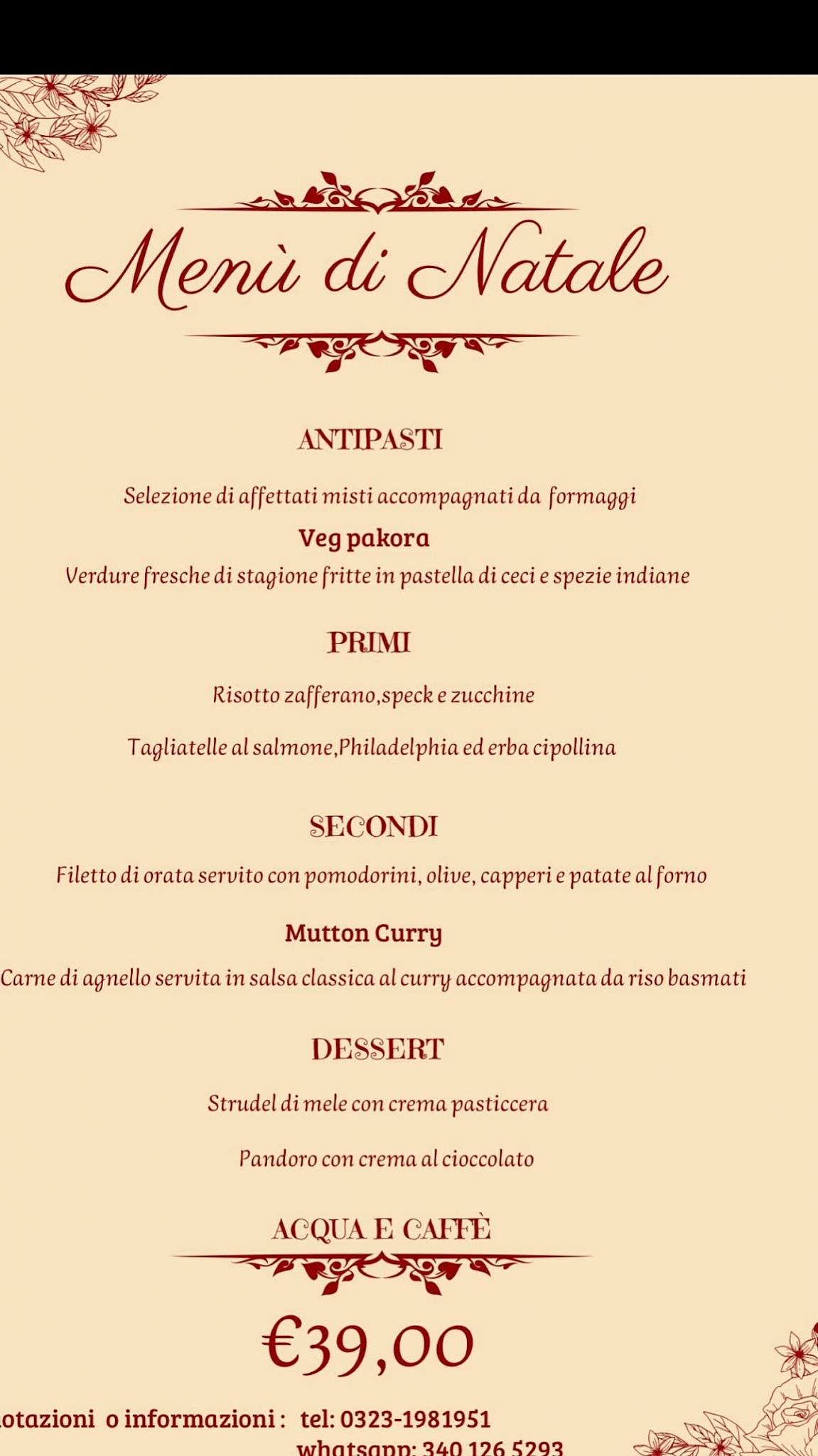 Menu di Kashmir Indian Restaurant & Pizzeria 