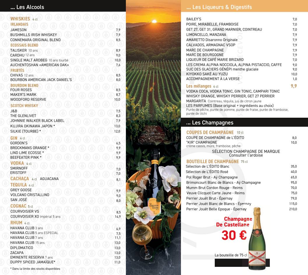 Menu de L'Edito Dijon