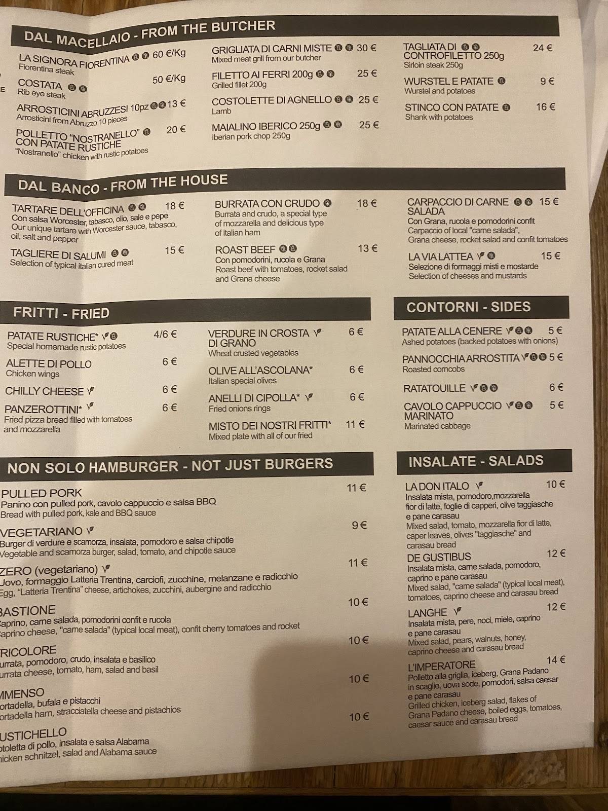 Menu di L'Officina del Panino - Hamburgeria Bisteccheria 